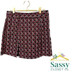✨ IZOD XFG Red Black Geo Print Skort 2 Golf Pickleball Tennis Gym EUC ❤️